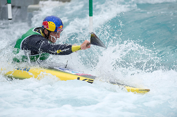 Peter Kauzer of Slovenia at the Canoe Slalom