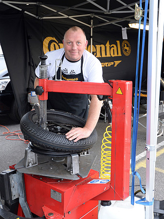 Tyre fitting at NGRRC, Thruxton