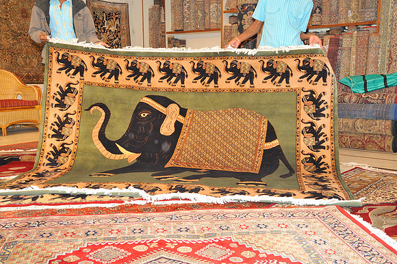 Traditional carpet making in Jaipur