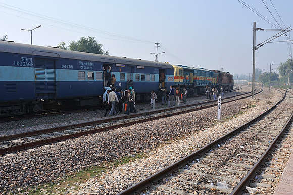 Train at Bharatpur station