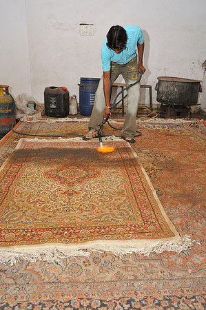 Traditional carpet making in Jaipur