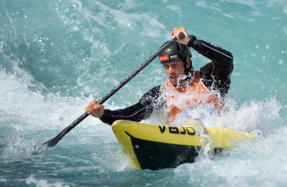 Matus Hujsa of Slovakia at the Canoe Slalom