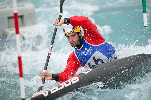 Hannes Aigner of Germany at the Canoe Slalom