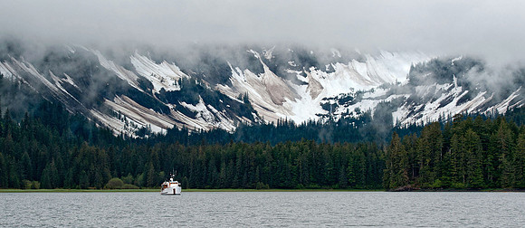 MV Discovery in Pybus Point inlet, Admiralty Island