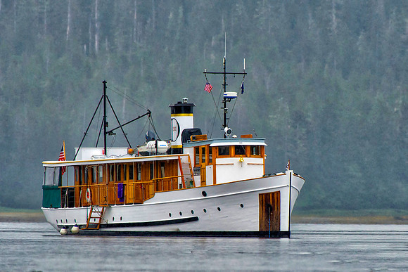MV Discovery anchored off Tracey Arm Fords Wilderness Area