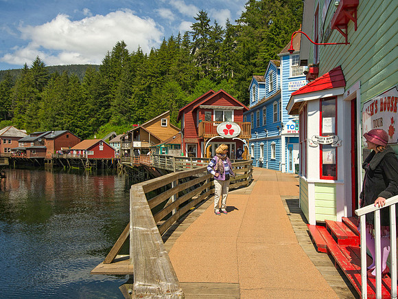 Creek Street looking over Ketchikan Creek,