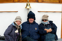Julia, Ron and Jan on the bow of the MV Discovery