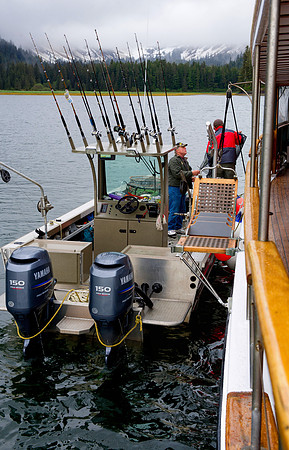 Big Al greets us in his boat at Pybus Point