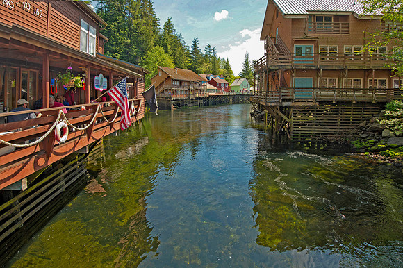 Creek Street looking over Ketchikan Creek,