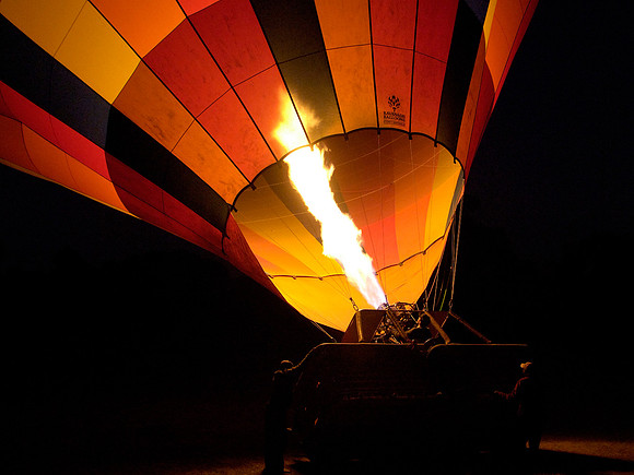 Hot air ballon being inflated