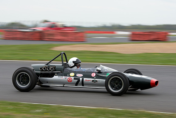 Alan Baillie in the Cooper T71/73 at HGPCA Practice day Silverstone