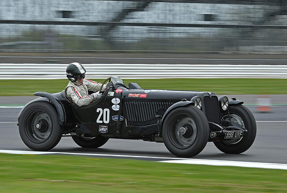 Rudi Freidrichs in the Alvis Firefly at HGPCA Practice day Silverstone
