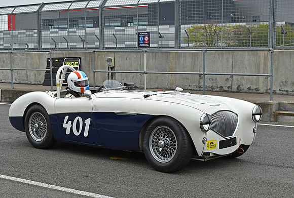 Paul Mortimer Austin Healey 100/4 at HGPCA Practice day Silverstone