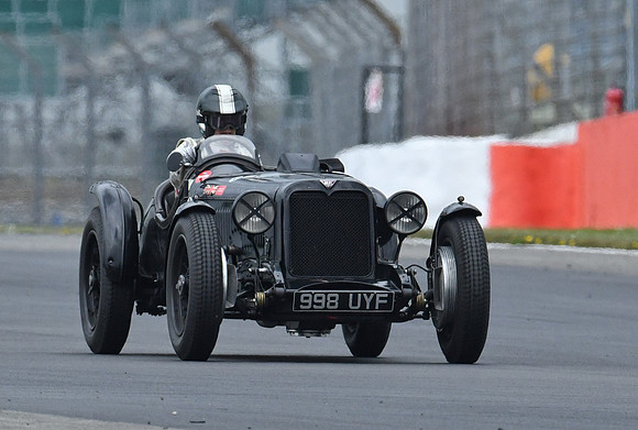 Rudi Freidrichs in the Alvis Firefly at HGPCA Practice day Silverstone