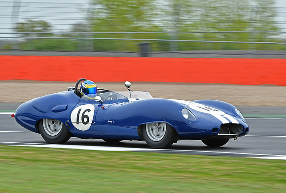 Richard Kent in his Ulster Jaguar
