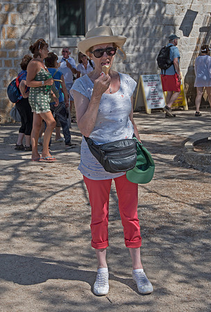 Julia and ice cream at the Monastery