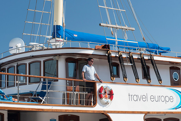 The captain of MS Mendula at Korcula