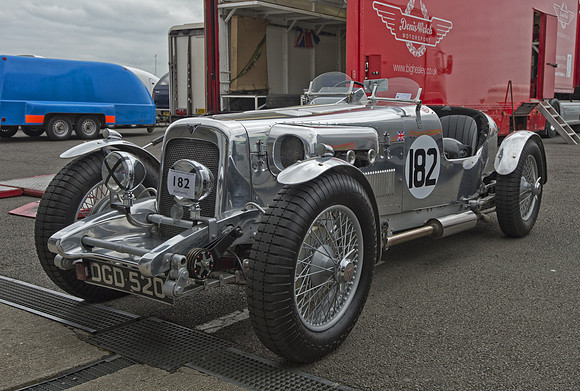 Alvis Firefly in the paddock at HGPCA Practice day Silverstone
