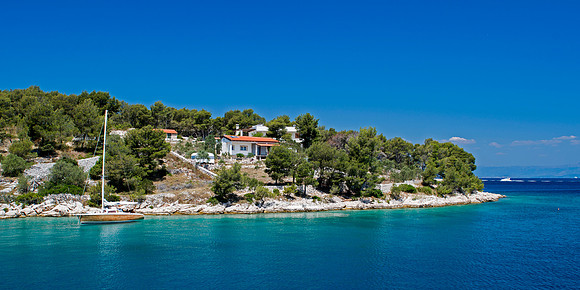 Swimming area outside the harbour at Milna, Brac,