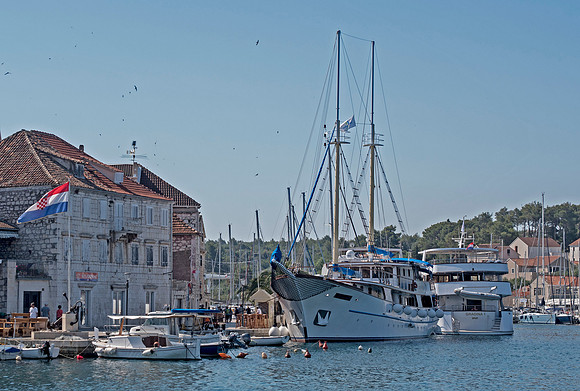 MS Medula in the Harbour at Milna, Brac,