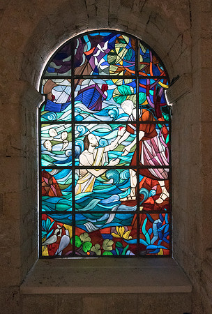 Stained glass window in the Monastery