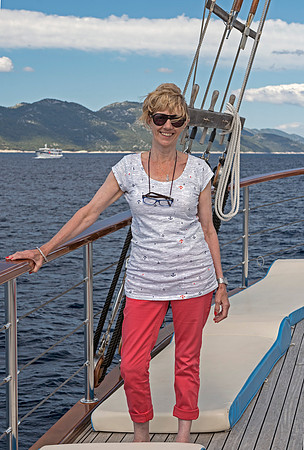 Julia relaxing on MS Medula