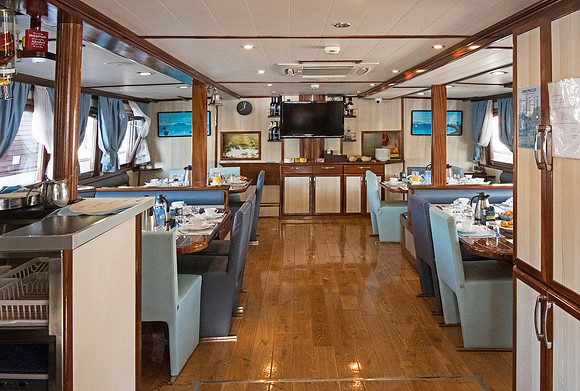Dining area onboard MS Medula