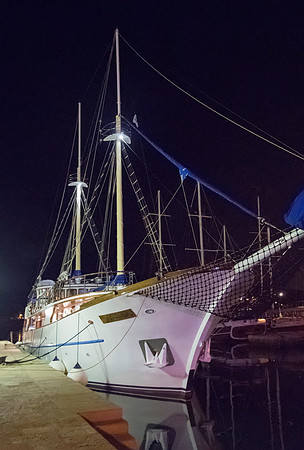 MS Medula at night in Zaton harbour