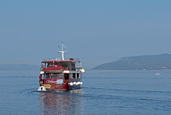Cruise boat leaving Makarska harbour