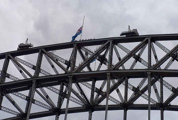 Walkers on Sydney harbour Bridge