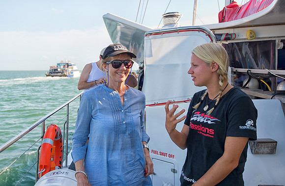 Julia and crew member