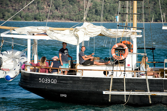 Passing boat near Cains