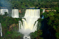 . Iguazu Falls from the from the Brazilian side looking over towards the walkways on the Argentina side, Brazil. 158