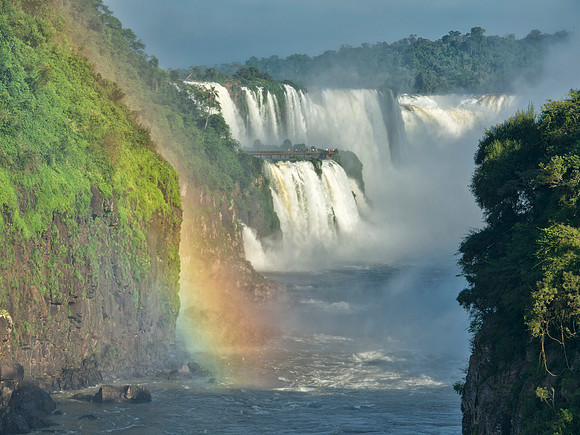 Iguazu Falls from the Argentina side showing one of the viewing points on the Brazilian side, Argentina .712