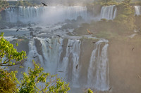 Iguazu Falls late evening from the Brazilian side with with vultures circling .064
