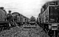 A view down one of the many locomotives at Barry Scrapyard