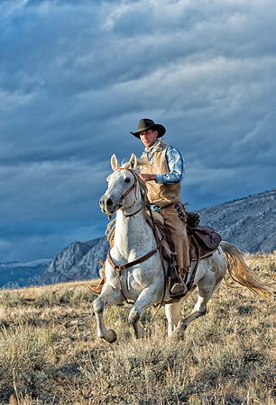 Melvin Smucker galloping across the range