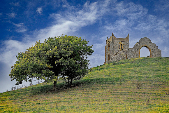 Ruined Church of St Michael on Burrow Mump,