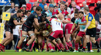 Rugby Saracens v Harlequins at Wembley Full on tackle at the Saracens v Harlequins rugby match