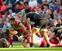 Danny Care of Harlequins passes the ball