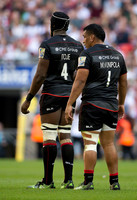 Maro Itoje in front of Mako Vunipola at Wembley