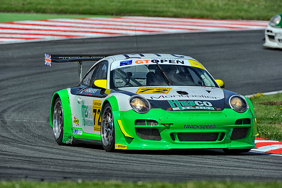 Track speed Porsche at Brands Hatch British GT Championships