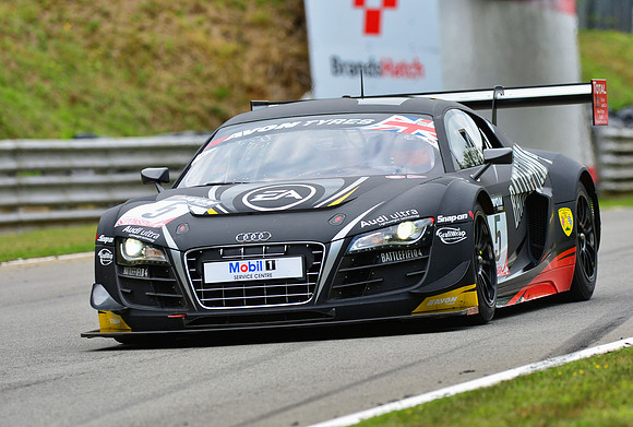 Audi R8 LMS Ultra of WRT on Hawthorn Hill at Brands Hatch