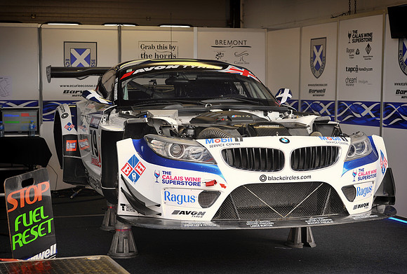 BMW Z4 GT3 in the paddock of Ecuire Ecosse Team