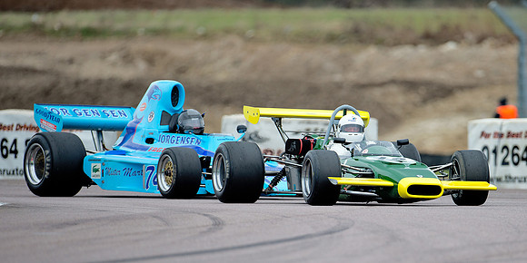Brian Cullen in the 1970 Crossle 19F leads Michael Lyons in his 1974 Gurney Eagle
