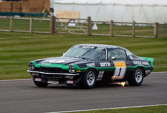 Nigel Garrett's Chevrolet Camaro Z28 spitting flames