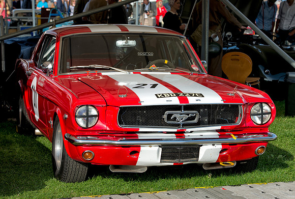 1965 Ford Mustang of Mark Ashworth in the paddock