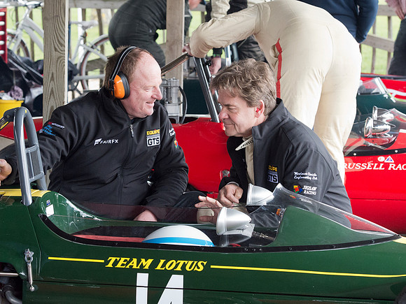 John Pearson  with his Lotus 41 and mechanic