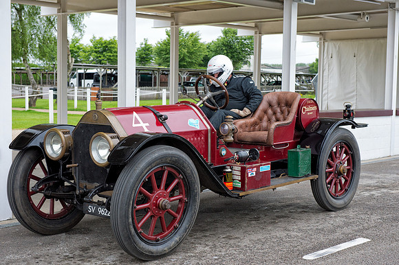 Robert Abery in the 1912 Charmers 10 in the pit lane