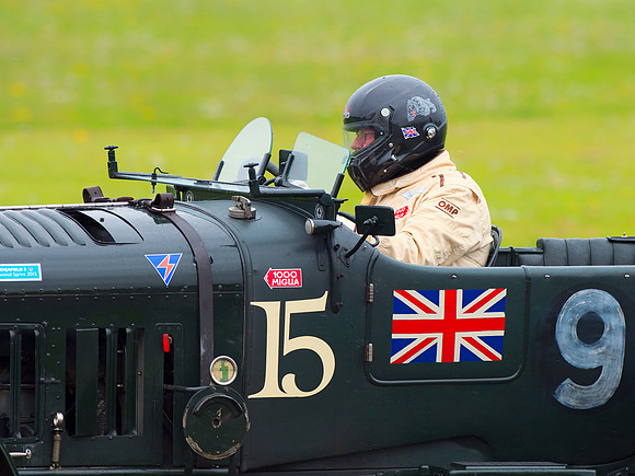 Ron Warmington drives the 1925 Bentley Blower at Benjafield's Sprint